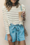 Scalloped Hem Open Knit Long Sleeve Pullover Sweater