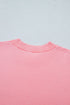 Scalloped Hem Textured Knit Short Sleeve Sweater