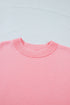 Scalloped Hem Textured Knit Short Sleeve Sweater