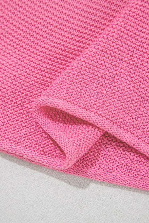 Scalloped Hem Textured Knit Short Sleeve Top