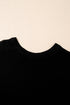 Scalloped Hem Textured Knit Short Sleeve Top