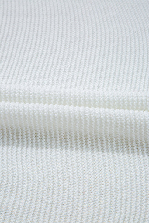 Scalloped Hem Textured Knit Short Sleeve Top