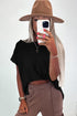 Scalloped Hem Textured Knit Short Sleeve Top