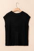 Scalloped Hem Textured Knit Short Sleeve Top