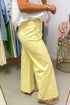Scalloped Patch Pocket Wide Leg Shift Jeans