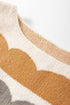 Scalloped Pattern Wide Neck Long Sleeve Sweater