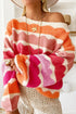 Scalloped Pattern Wide Neck Long Sleeve Sweater