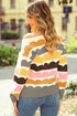 Scalloped Pattern Wide Neck Long Sleeve Sweater