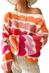 Scalloped Pattern Wide Neck Long Sleeve Sweater