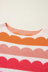 Scalloped Pattern Wide Neck Long Sleeve Sweater