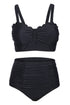 Scalloped Sweetheart Ruched High Waist Bikini Set