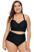 Scalloped Sweetheart Ruched High Waist Bikini Set