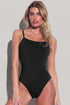 Scoop Neck Lace Up Back One Piece Swimsuit