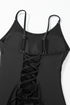 Scoop Neck Lace Up Back One Piece Swimsuit