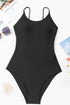 Scoop Neck Lace Up Back One Piece Swimsuit