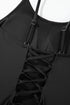 Scoop Neck Lace Up Back One Piece Swimsuit