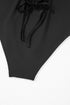 Scoop Neck Lace Up Back One Piece Swimsuit