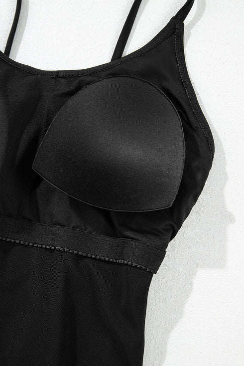 Scoop Neck Lace Up Back One Piece Swimsuit