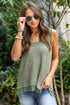 Scoop Neck Waffle Knit Flowy Vest