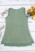 Scoop Neck Waffle Knit Flowy Vest