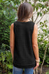 Scoop Neck Waffle Knit Flowy Vest