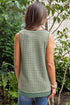 Scoop Neck Waffle Knit Flowy Vest