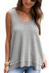 Scoop Neck Waffle Knit Flowy Vest