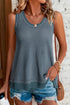 Scoop Neck Waffle Knit Flowy Vest