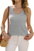 Scoop Neck Waffle Knit Flowy Vest