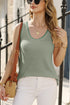 Scoop Neck Waffle Knit Flowy Vest