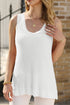Scoop Neck Waffle Knit Flowy Vest