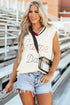 Script Graphic Varsity V Neck Sweater Vest
