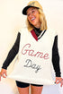 Script Graphic Varsity V Neck Sweater Vest
