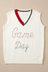 Script Graphic Varsity V Neck Sweater Vest