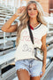 Script Graphic Varsity V Neck Sweater Vest