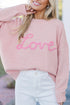 Script Love Graphic Crew Neck Sweater