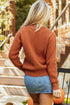 Script Phrase Graphic Ribbed Knit Crew Neck Sweater