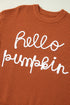 Script Phrase Graphic Ribbed Knit Crew Neck Sweater
