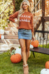 Script Phrase Graphic Ribbed Knit Crew Neck Sweater