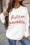 Script Phrase Graphic Ribbed Knit Crew Neck Sweater