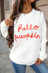 Script Phrase Graphic Ribbed Knit Crew Neck Sweater