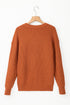 Script Phrase Graphic Ribbed Knit Crew Neck Sweater