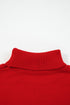 Script Text Snowflake Sleeve Mock Neck Knit Sweater