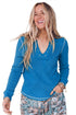 Sculpted Rib Stitch V Neck Long Sleeve Top