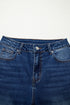 Seam Detail Raw Hem Ankle Length Denim Jeans