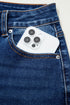 Seam Detail Raw Hem Ankle Length Denim Jeans