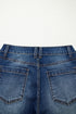 Seam Detail Raw Hem Ankle Length Denim Jeans