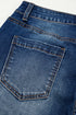 Seam Detail Raw Hem Ankle Length Denim Jeans