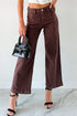 Seamed Center Wide Leg Cropped Denim Jeans