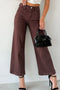 Seamed Center Wide Leg Cropped Denim Jeans
